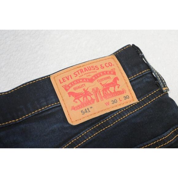 Levi's 541 Athletic Fit Stretch Denim Blue Work Jeans Rugged Mens Sz 30 x 30 - Picture 1 of 7